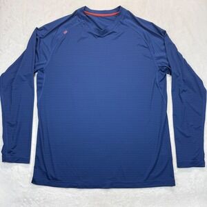 Rhone Mens Long Sleeve Training Shirt Athletic Stretch Blue Size‎ Large READ